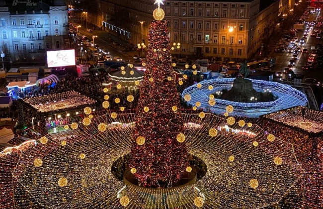 Открытие главной новогодней елки в Киеве, видео