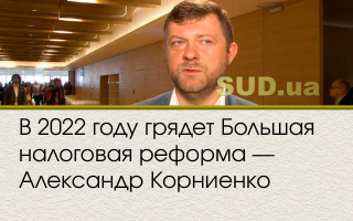 В 2022 году грядет Большая налоговая реформа — Александр Корниенко
