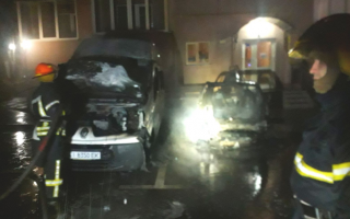 Под Киевом пожар уничтожил несколько автомобилей