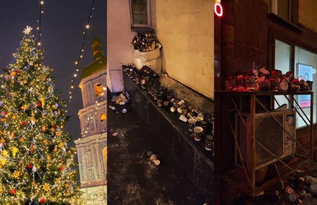 Киевлян удивили последствиями новогодних праздников возле главной елки: фото