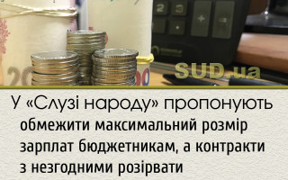 У «Слузі народу» пропонують обмежити максимальний розмір зарплат бюджетникам, а контракти з незгодними розірвати
