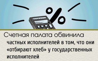 Счетная палата обвинила частных исполнителей в том, что они «отбирают хлеб» у государственных исполнителей