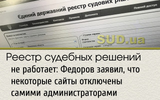 Реестр судебных решений не работает: Федоров заявил, что некоторые сайты отключены самими администраторами