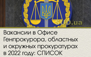 Вакансии в Офисе Генпрокурора, областных и окружных прокуратурах в 2022 году: СПИСОК