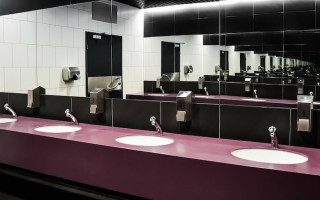 В Киеве парочка копов попала на камеры видеонаблюдения: уединились в туалете и сломали раковины