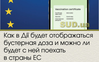 Как в Дії будет отображаться бустерная доза и можно ли будет с ней поехать в страны ЕС