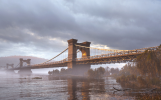 В Киеве создали 3D-реконструкцию разрушенного Николаевского моста через Днепр