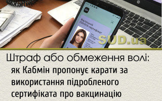 Штраф або обмеження волі: як Кабмін пропонує карати за використання підробленого сертифіката про вакцинацію