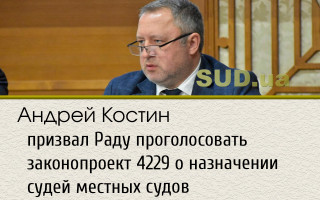 Андрей Костин призвал Раду проголосовать законопроект 4229 о назначении судей местных судов