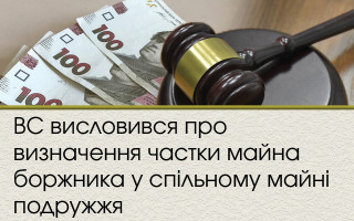 ВС висловився про визначення частки майна боржника у спільному майні подружжя