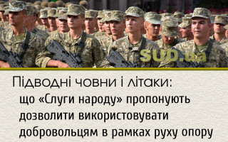 Підводні човни і літаки: що «Слуги народу» пропонують дозволити використовувати добровольцям в рамках руху опору