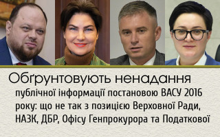 Обґрунтовують ненадання публічної інформації постановою ВАСУ 2016 року: що не так з позицією Верховної Ради, НАЗК, ДБР, Офісу Генпрокурора та Податкової