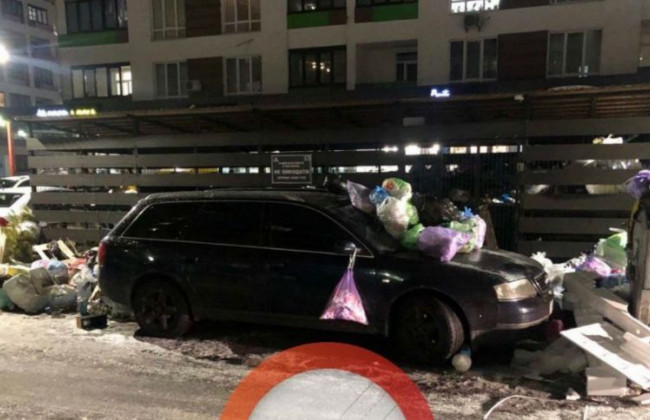 Под Киевом жильцы дома наказали «героя парковки» на Audi, фото