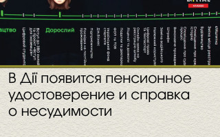 В Дії появится пенсионное удостоверение и справка о несудимости