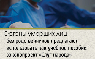 Органы умерших лиц без родственников предлагают использовать как учебное пособие: законопроект «Слуг народа»