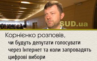 Корнієнко розповів, чи будуть депутати голосувати через Інтернет та коли запровадять цифрові вибори