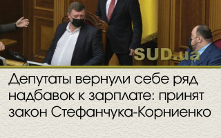 Депутаты вернули себе ряд надбавок к зарплате: принят закон Стефанчука-Корниенко