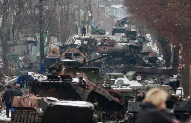 В Буче уничтожили огромное количество военной техники оккупантов, ФОТО