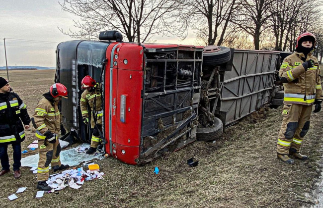 В Польше перевернулся автобус с украинскими беженцами: есть пострадавшие