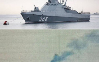 Как ВСУ подбили российский корабль: впечатляющее видео