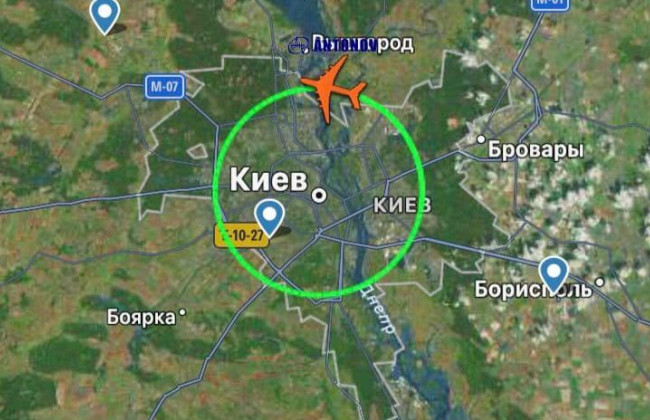 «Мрія» над Києвом: на міжнародній карті польотів з’явилися позивні літака-легенди