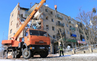 В Харькове из-за попадания ракеты обвалился дом