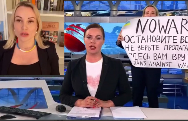 Редактор «Первого канала», которая вышла с плакатом «нет войне» объяснила свою акцию, ВИДЕО