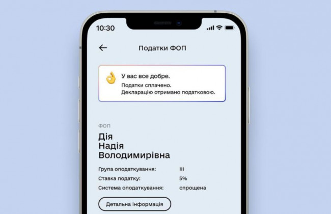 ФОПи 1-3 груп можуть сплатити податки в застосунку Дія