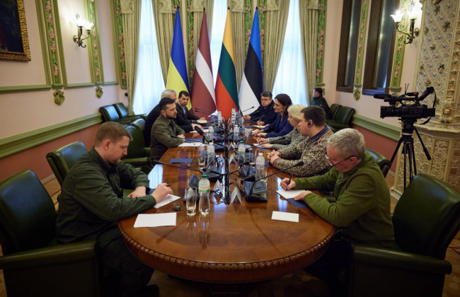 Зеленський провів зустріч з головами парламентів Литви, Латвії та Естонії, які приїхали до Києва