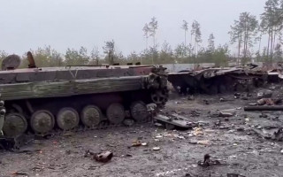 Под Киевом образовалось целое «кладбище» техники оккупантов, видео