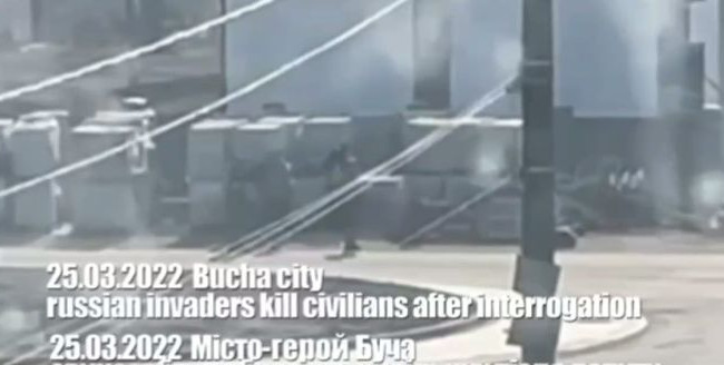 Появилось видео момента расстрела оккупантами жителей Бучи