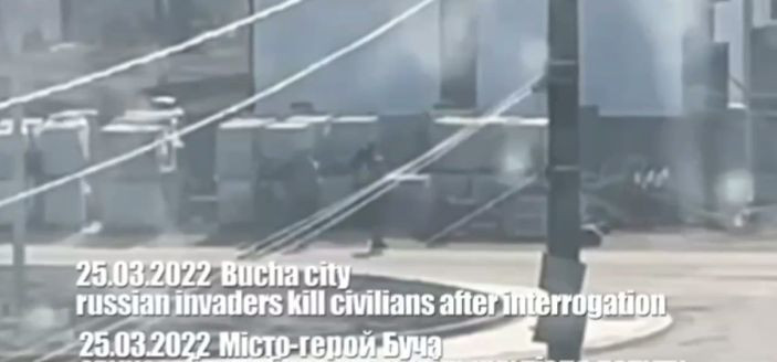 Появилось видео момента расстрела оккупантами жителей Бучи