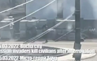 Появилось видео момента расстрела оккупантами жителей Бучи
