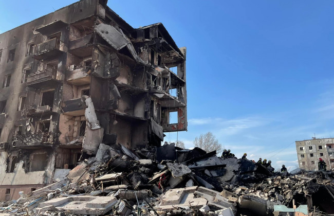 Появилось новое видео из разрушенной Бородянки