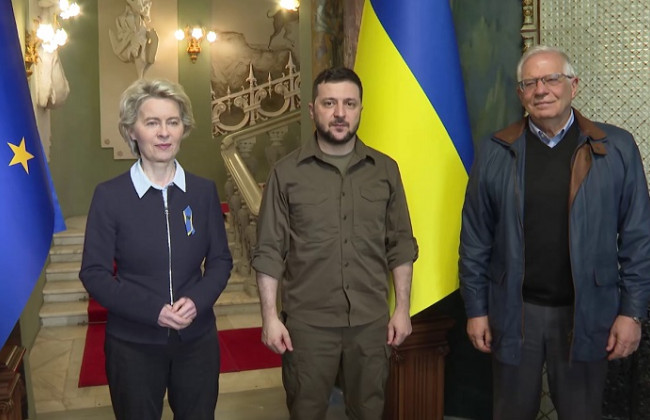 У Києві проходить зустріч Володимира Зеленського з Урсулою фон дер Ляєн та Жозепом Боррелем