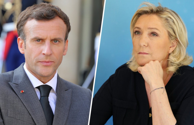 Выборы президента Франции: Макрон и Ле Пен набирают в первом туре равное число голосов