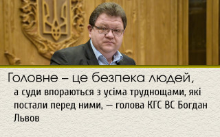 Головне – це безпека людей, а суди впораються з усіма труднощами, які постали перед ними, — голова КГС ВС Богдан Львов