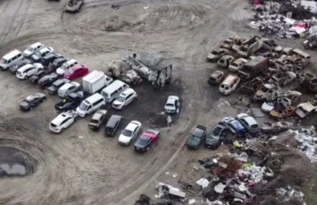 В Буче появилось кладбище автомобилей: видео