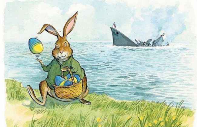 Украинский кролик и тонущая «Москва»: The Times опубликовал пасхальную открытку