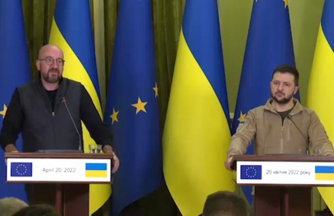 Брифінг Президента Зеленського та голови Євроради Шарля Мішеля: відео