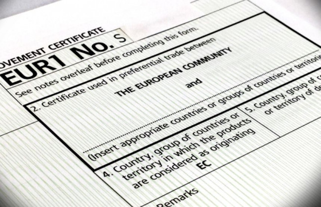 Спрощено процедуру видачі митницями сертифікатів з перевезення EUR.1 на експорт товарів