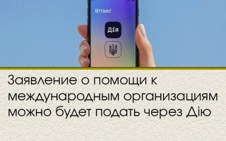 Заявление о помощи к международным организациям можно будет подать через Дію