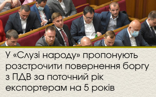 У «Слузі народу» пропонують розстрочити повернення боргу з ПДВ за поточний рік експортерам на 5 років