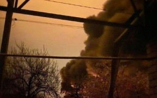 В Харькове после взрывов вспыхнул пожар