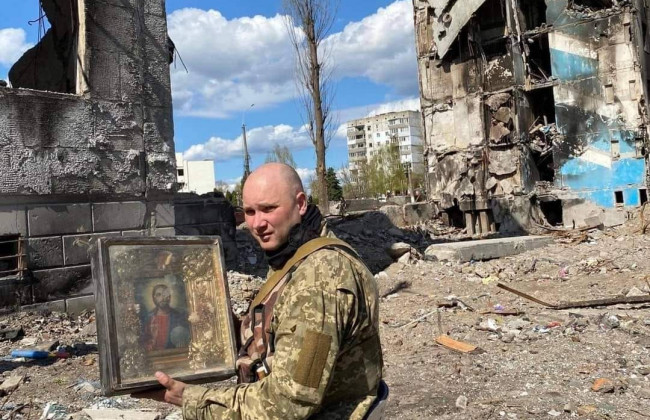 У Бородянці ікона чудом вціліла від бомбардувань