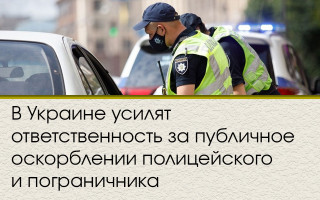 В Украине усилят ответственность за публичное оскорблении полицейского и пограничника