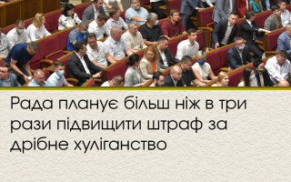 Рада планує більш ніж в три рази підвищити штраф за дрібне хуліганство