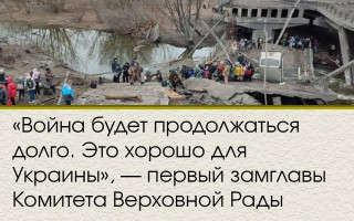 «Война будет продолжаться долго. Это хорошо для Украины», — первый замглавы Комитета Верховной Рады