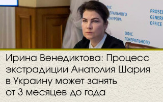 Ирина Венедиктова: Процесс экстрадиции Анатолия Шария в Украину может занять от 3 месяцев до года