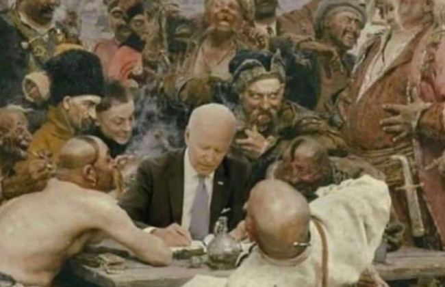 Посольство США показало Байдена как украинского казака, пишущего письмо «султану»